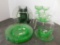 GREEN DEPRESSION GLASS DISHES 