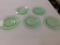 (4) MABETH-EVANS GLASS CO GREEN VASELINE GLASS 