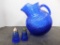 COBALT BLUE WATER PITCHER W/ SALT & PEPPER SHAKERS