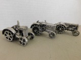 (3) PEWTER TRACTORS - CASE & McCORMICK