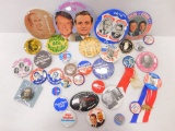 BULK LOT MISC. POLITICAL & OTHER PIN BACK BUTTONS