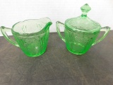 JEANNETTE GLASS CO. GREEN DEPRESSION GLASS 