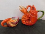 ROYAL BAYREUTH LOBSTER WATER PITCHER & CREAMER