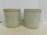 (2) UNMARKED STONEWARE CROCKS