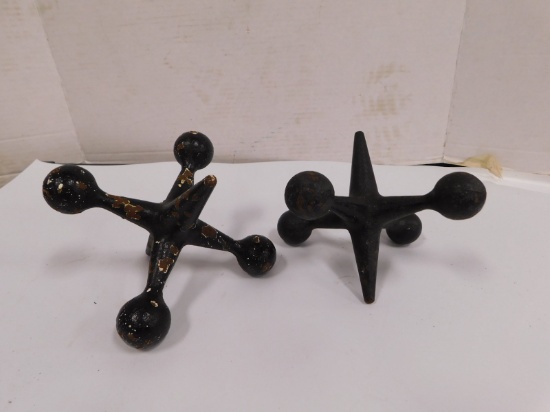 (2) LARGE CAST IRON JACK PAPERWEIGHTS