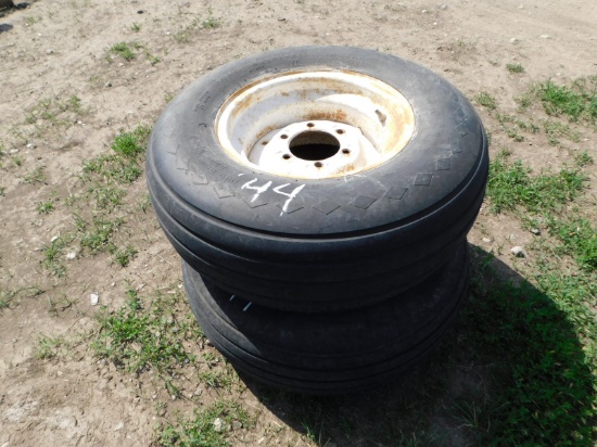 (2) 11L-15 IMPLEMENT TIRES ON 6 BOLT RIMS