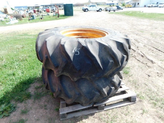 (2) 18.4-26 10PLY COMBINE RIMS & TIRES