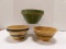 3 VINTAGE UN MARKED STONE WARE BOWLS