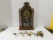 VINTAGE WOOD MANTEL ANSONIA CLOCK WITH PARTS