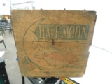 VINTAGE WOODEN HALF MOON PRODUCE CRATE