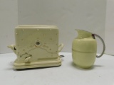 VINTAGE ELECTRIC PORCELAIN TOASTER AND THERMOS