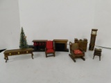 VINTAGE AND NEW MISC DOLL HOUSE MINIATURES AND FURNITURE