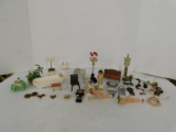 VINTAGE AND NEW MISC DOLL HOUSE MINIATURES AND FURNITURE