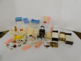 VINTAGE AND NEW MISC DOLL HOUSE MINIATURES AND FURNITURE