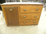 VINTAGE 3 DRAWER WOODEN KITCHEN CABINET