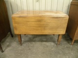 VINTAGE WOODEN DROP LEAF KITCHEN TABLE W DRAWER