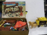 VINTAGE FORT GERONIMO IN BOX AND PLASTIC STAGE COACH