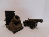 2 VINTAGE TOY CANNONS