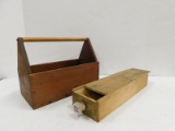 VINTAGE WOODEN DRAWER AND TOOL BOX