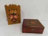 2 VINTAGE WOOD BOXES WITH LION COFFEE ADVERTISING