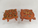 2 VINTAGE FOLK ART STANDS