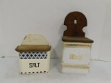 VINTAGE CERAMIC SALT AND SUGAR BOX