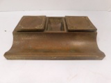 VINTAGE METAL DESK TOP INK WELL