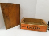 2 VINTAGE WOODEN CRATES