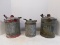 3 VINTAGE GAS CANS