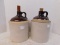 2 VINTAGE STONE WARE JUGS ONE GALLON UNMARKED