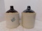 VINTAGE WESTERN STONEWARE ONE GALLON JUG AND AN  UNMARKED 1 GALLON JUG
