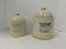 2 VINTAGE STONE WARE POULTRY FEEDERS