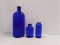 VINTAGE COBALT BLUE JAR AND BOTTLES