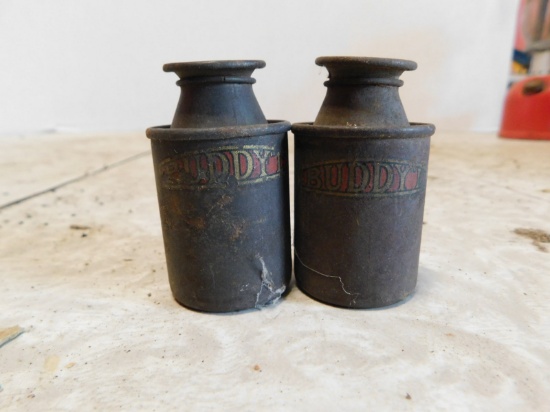 PAIR OF BUDDY L CREAM CANS
