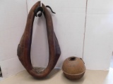 VINTAGE HORSE COLLAR AND SMUDGE POT