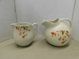 2 VINTAGE PITCHERS HALLS  SUPERIOR AUTUMN LEAF