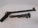 VINTAGE PIPE WRENCH AND BAR