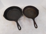 2 VINTAGE CAST IRON SKILLETS