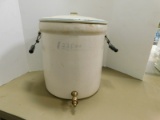 VINTAGE STONEWARE WHITEHALL S.P. AND S CO. SIX GALLON WATER COOLER WITH HANDLES