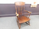 ANTIQUE WALNUT SPINDLE ROCKING CHAIR