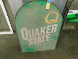 METAL TWO SIDED QUAKER STATE OIL SIGN