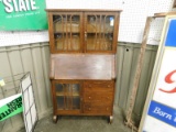 OAK SECRETARY HUTCH WITH DROP DOWN DOOR