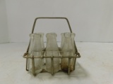 VINTAGE MINIATURE\CHILDRENS  MILK BOTTLES WITH CARRYING CASE