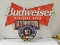 TIN BUDWEISER 50TH ANNIVERSARY NASCAR SIGN