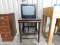 WOODEN TV STAND WITH RCA 13 