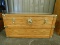 OAK FLOOR CHEST WITH GLASS TOP