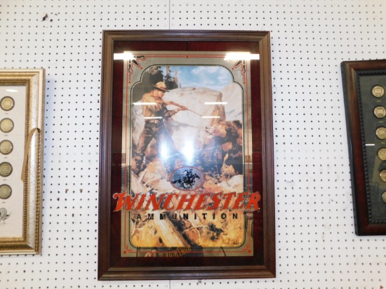 WINCHESTER AMMUNITION FRAMED MIRROR