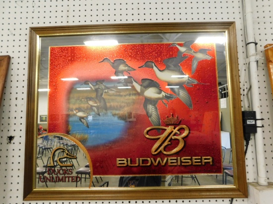 BUDWEISER DUCKS LIMITED FRAMED MIRROR