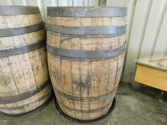 55 GALLON WOODEN WHISKEY BARREL