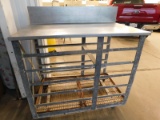 METAL 6 RACK WORK BENCHWITH STAINLESS STEEL TOP
